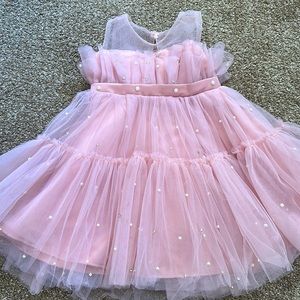 Toddler pearl and diamond pink tutu dress
